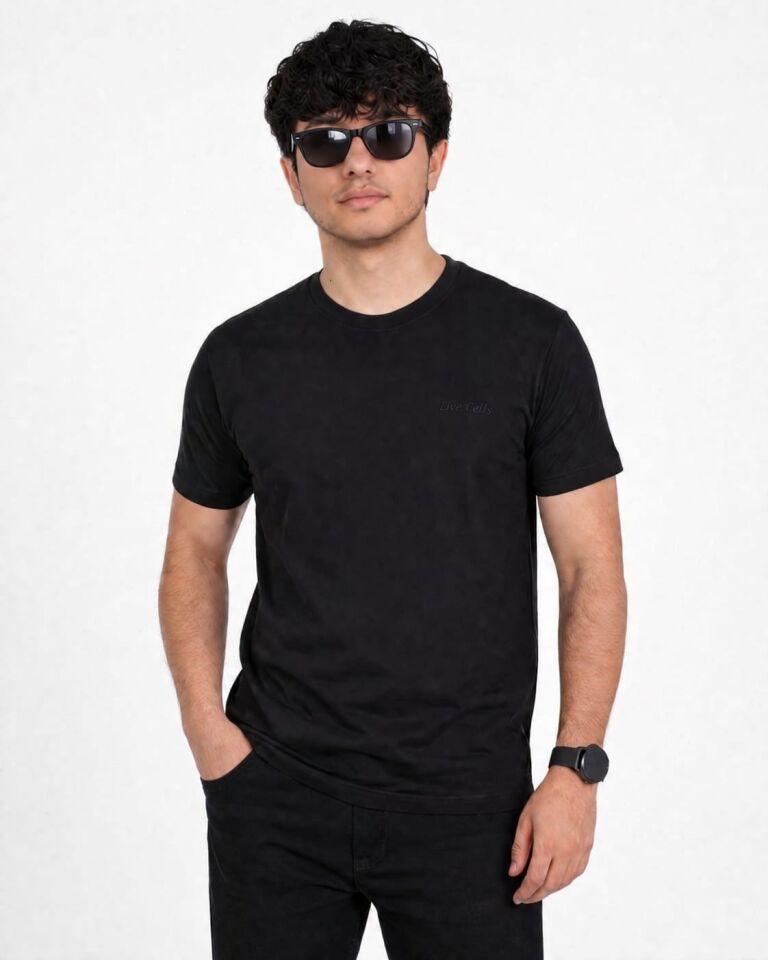 Slim Fit Erkek Tişört Göğüs Nakışlı