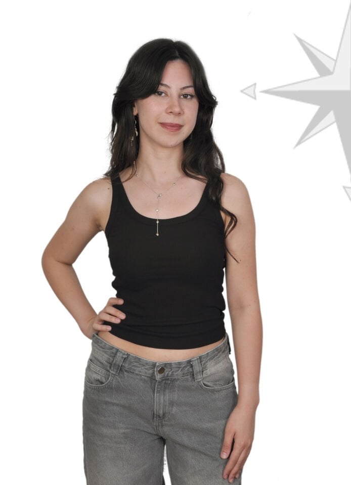 Siyah Basic Strech Atlet Fitted Vücuda Oturan Fitilli Kesim